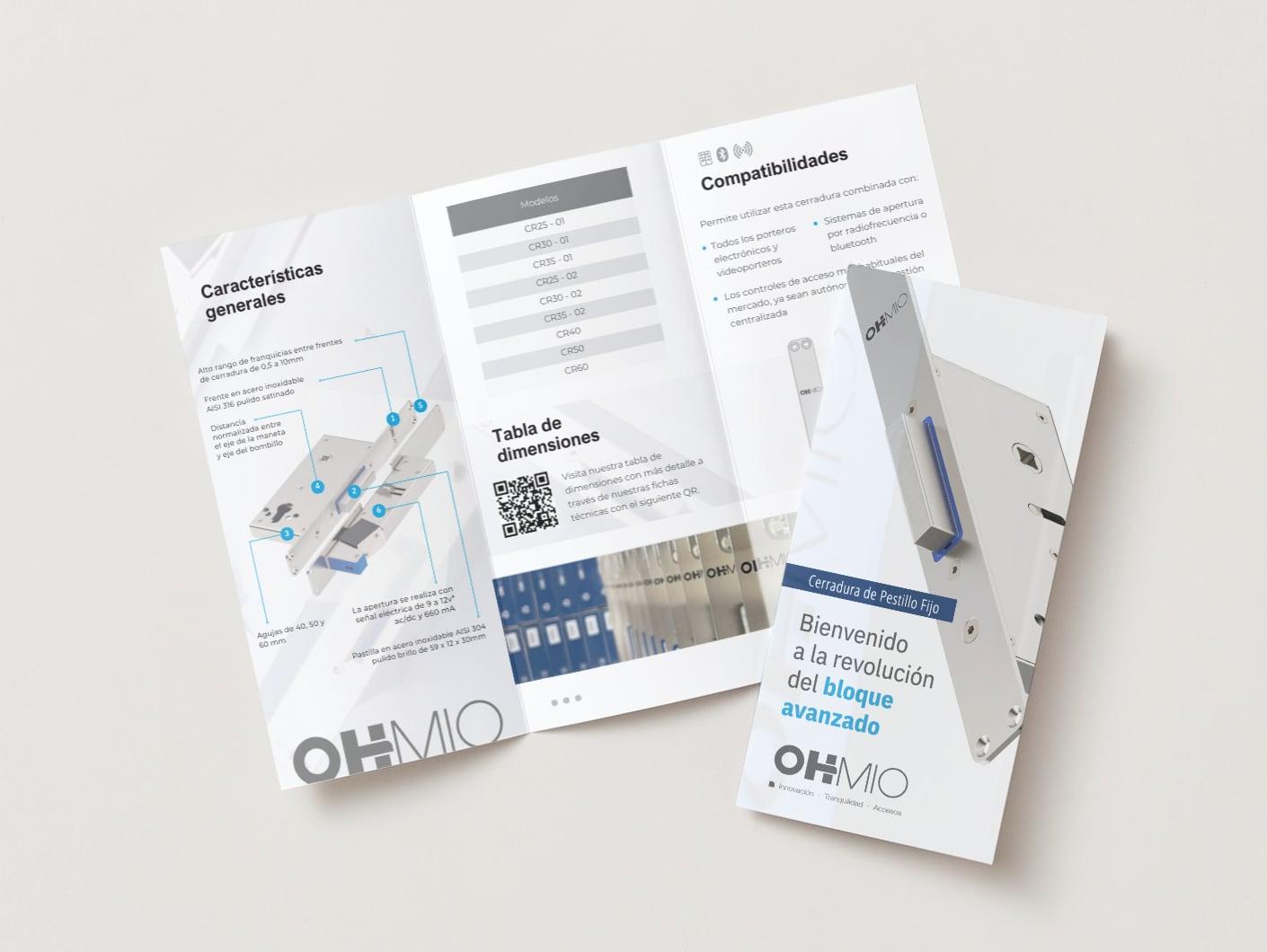 Díptico de OHMblue abierto junto a su portada